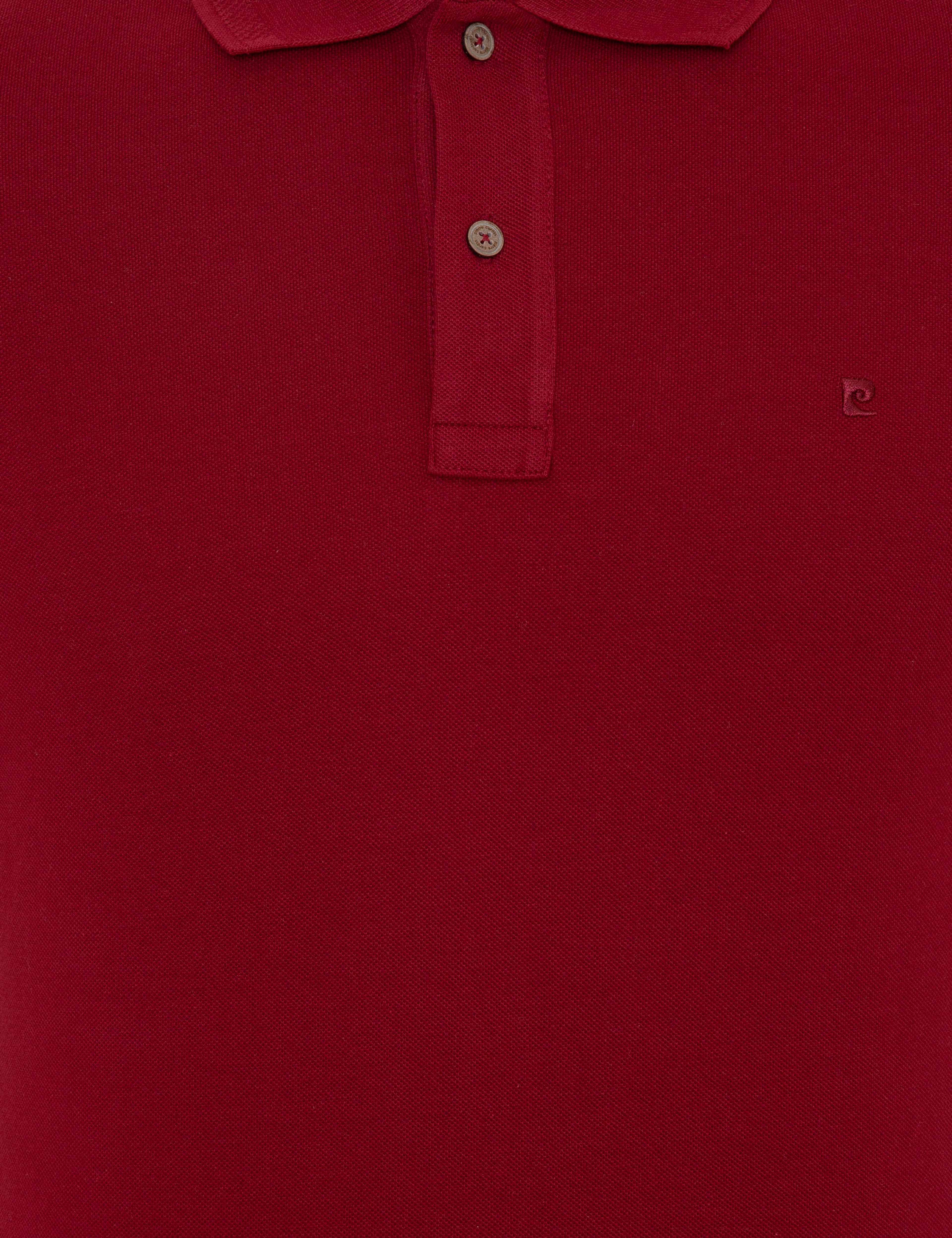 Bordo Slim Fit %100 Pamuk Basic Düğmeli Polo Yaka Tişört - Image 6
