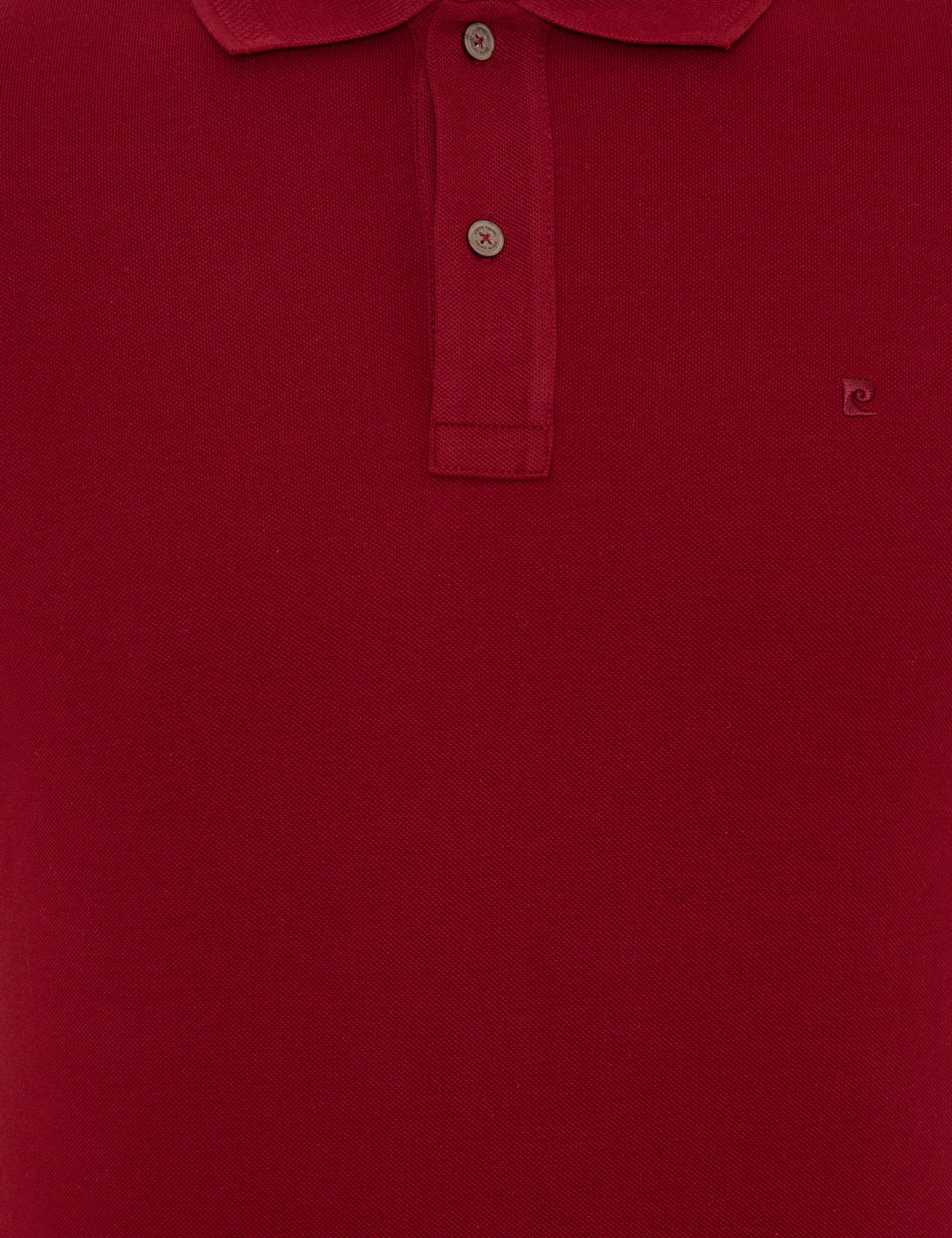 Bordo Slim Fit %100 Pamuk Basic Düğmeli Polo Yaka Tişört
