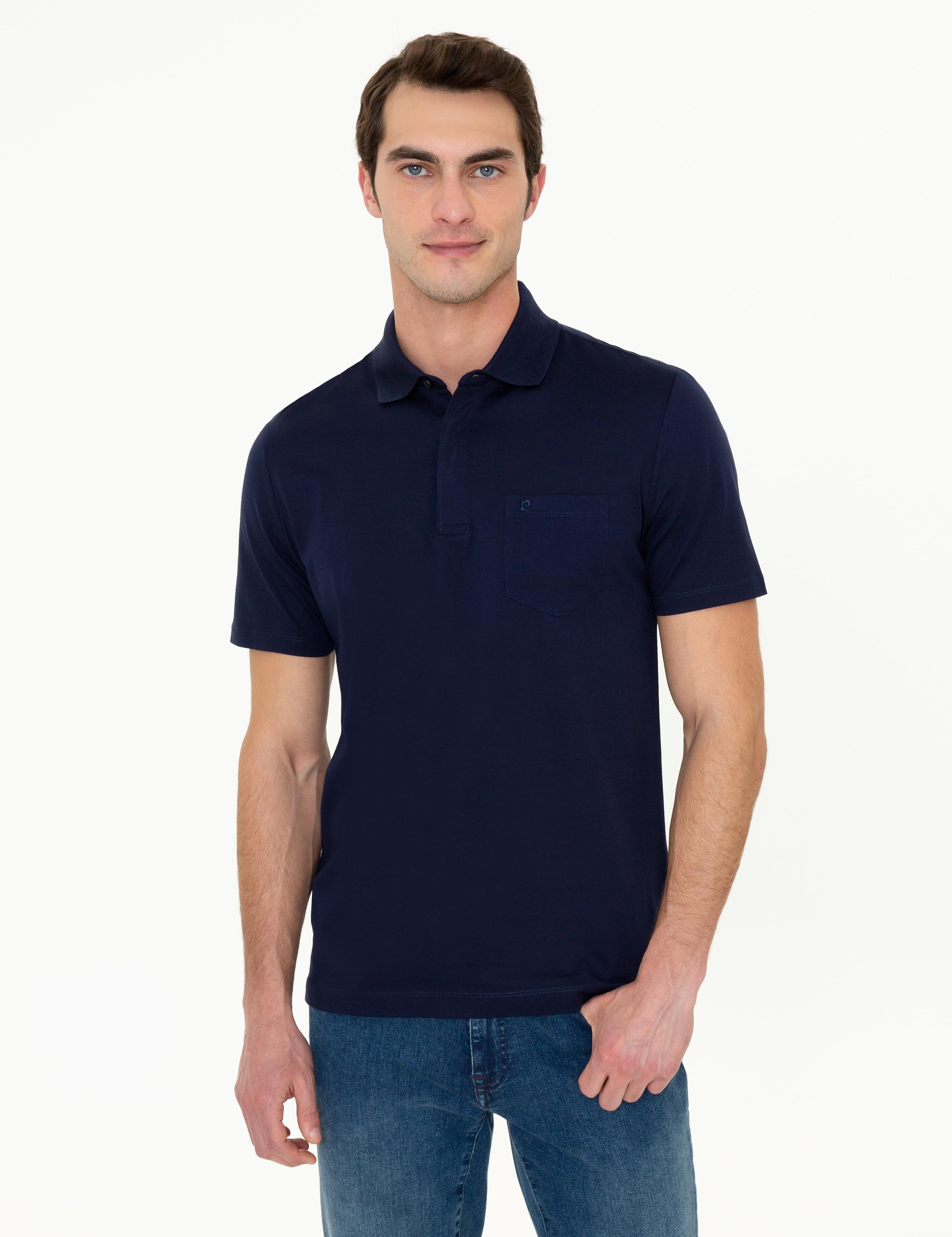 Lacivert Regular Fit Polo Yaka Merserize Tişört
