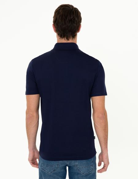 Lacivert Regular Fit Polo Yaka Merserize Tişört - 50249893008