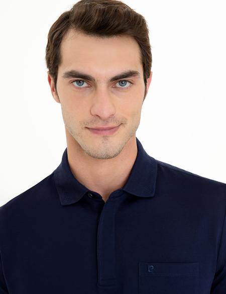 Lacivert Regular Fit Polo Yaka Merserize Tişört - 50249893008