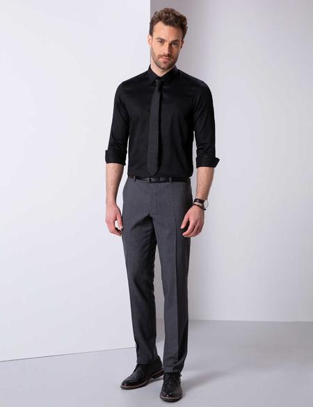 Siyah Slim Fit Basic Gömlek - 50204547011