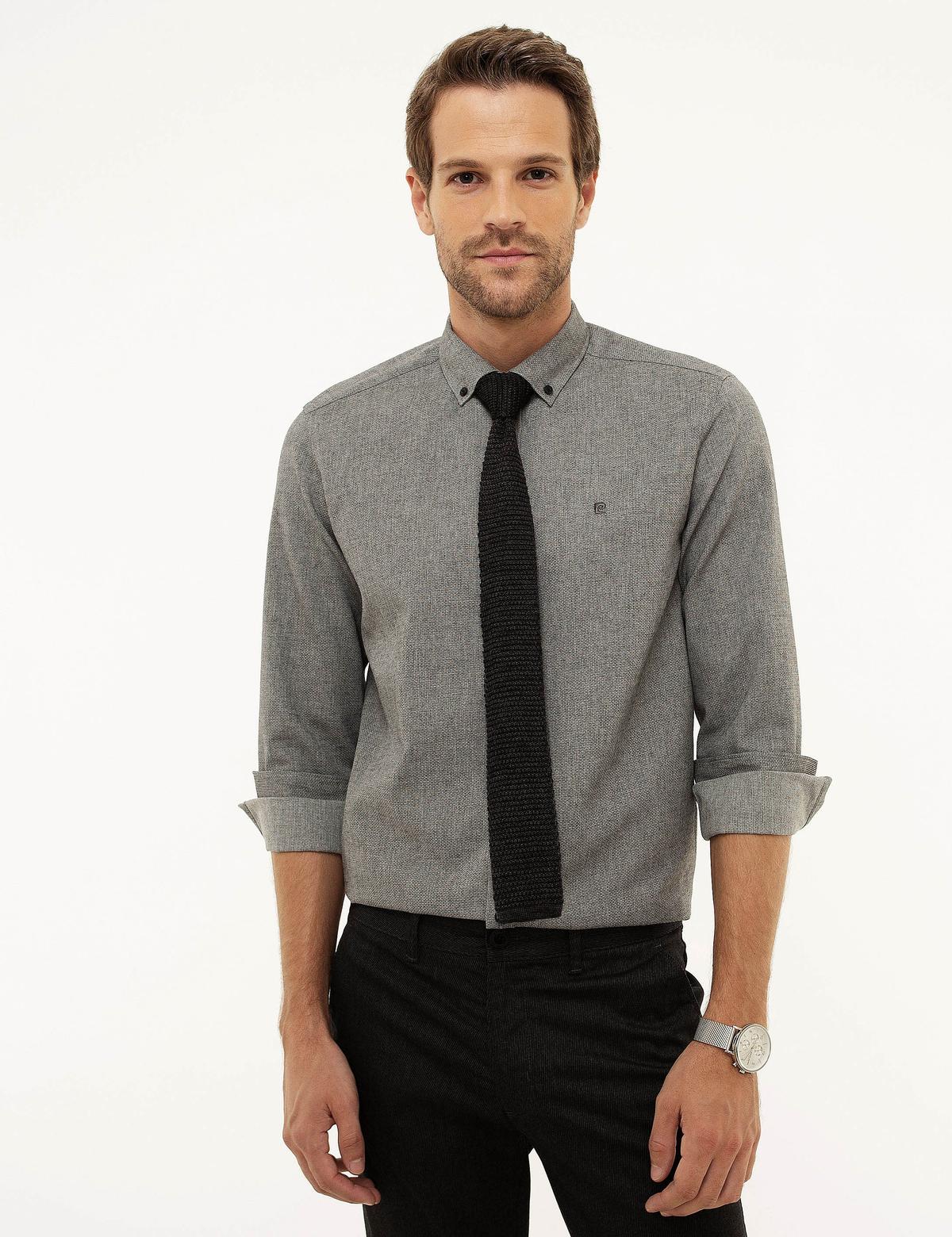 Gri Slim Fit Gömlek