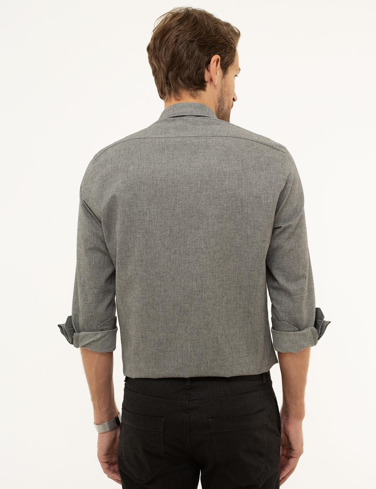 Gri Slim Fit Gömlek - 50209639008