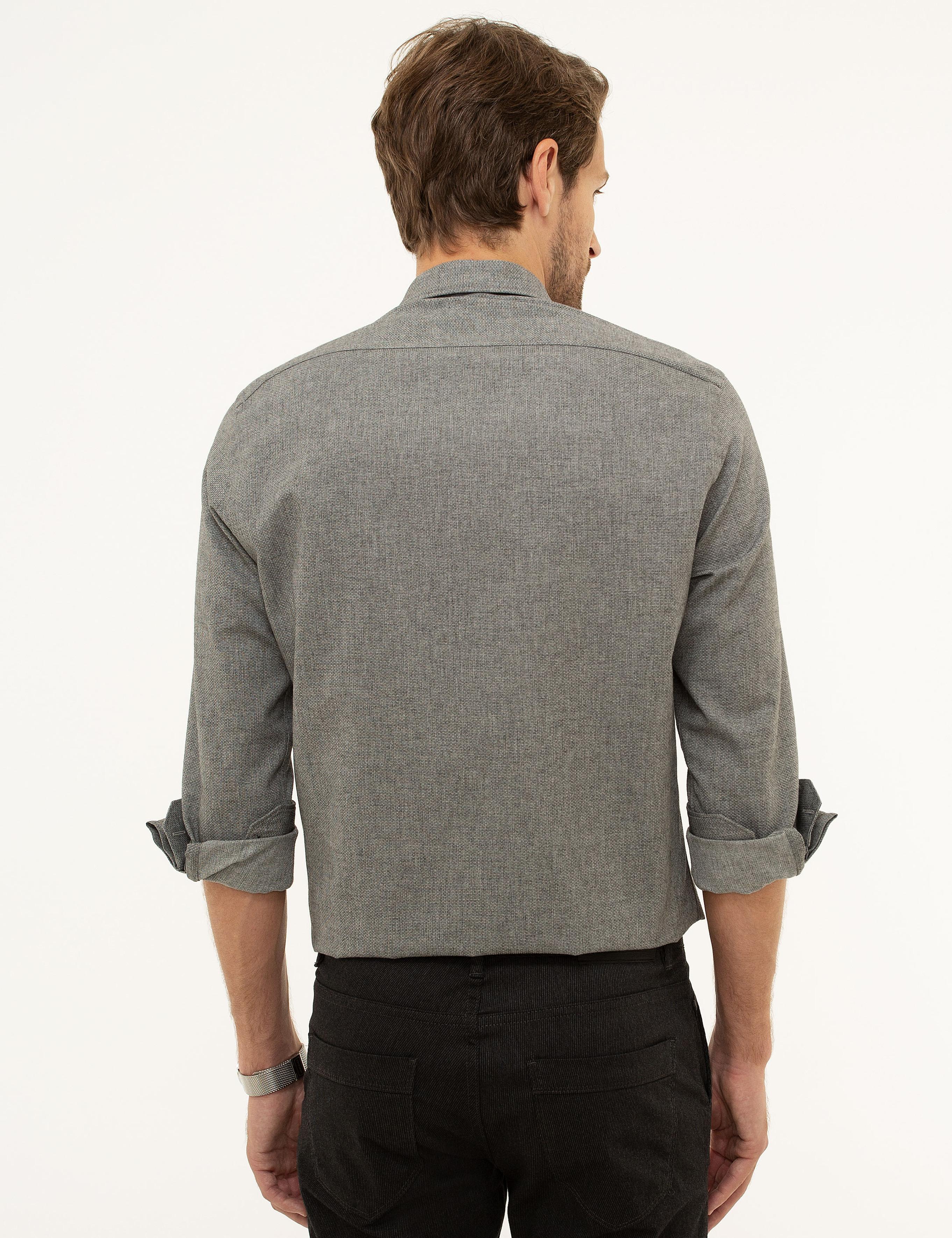 Gri Slim Fit Gömlek