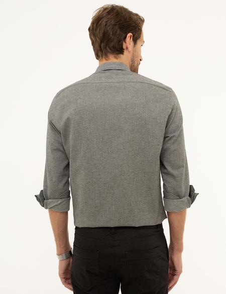 Gri Slim Fit Gömlek - 50209639008