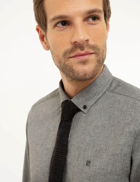 Gri Slim Fit Gömlek - 50209639008