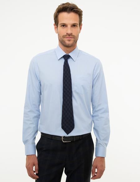 Açık Mavi Regular Fit Uzun Kollu Basic Gömlek - 50207625001
