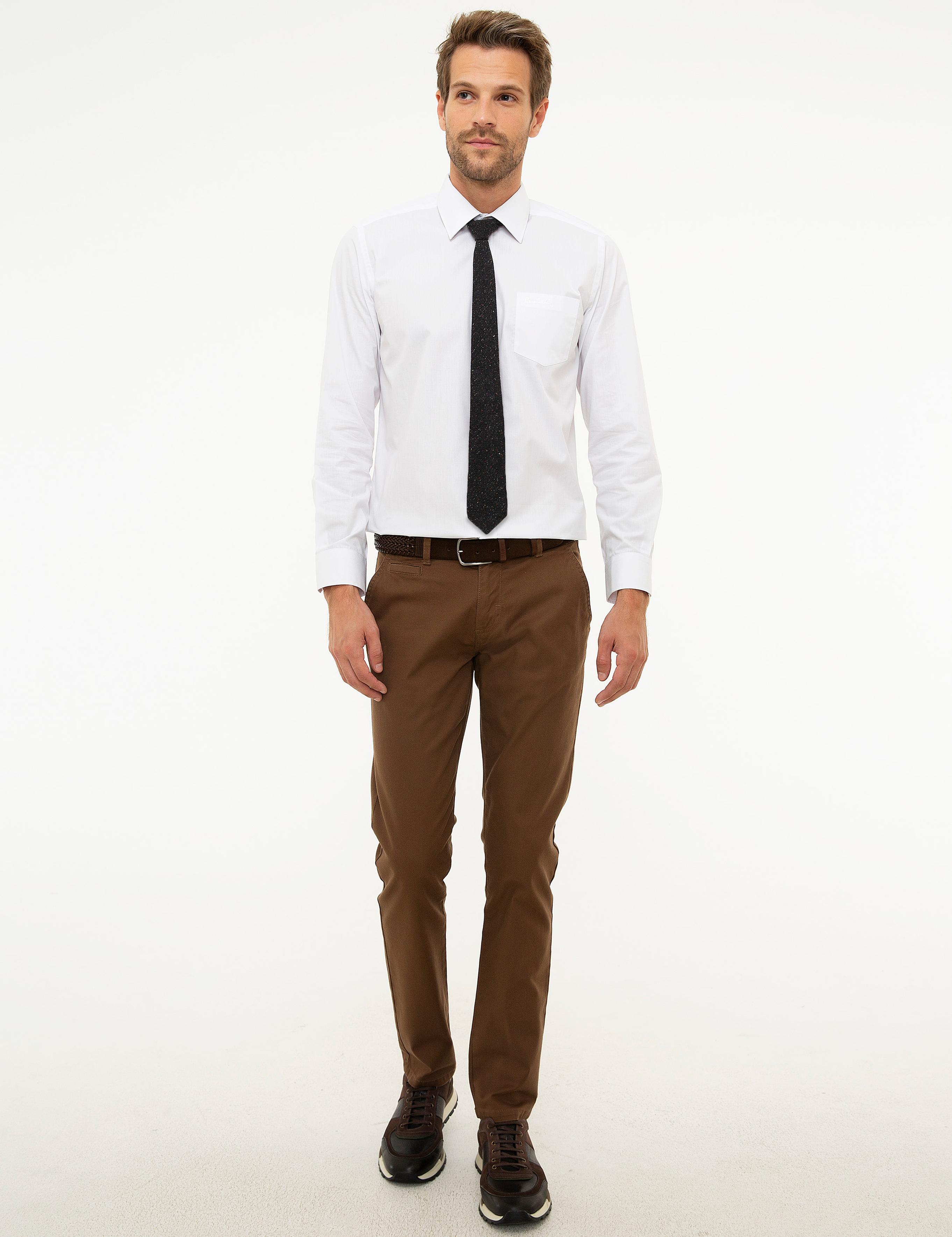 Beyaz Regular Fit Uzun Kollu Klasik Gömlek