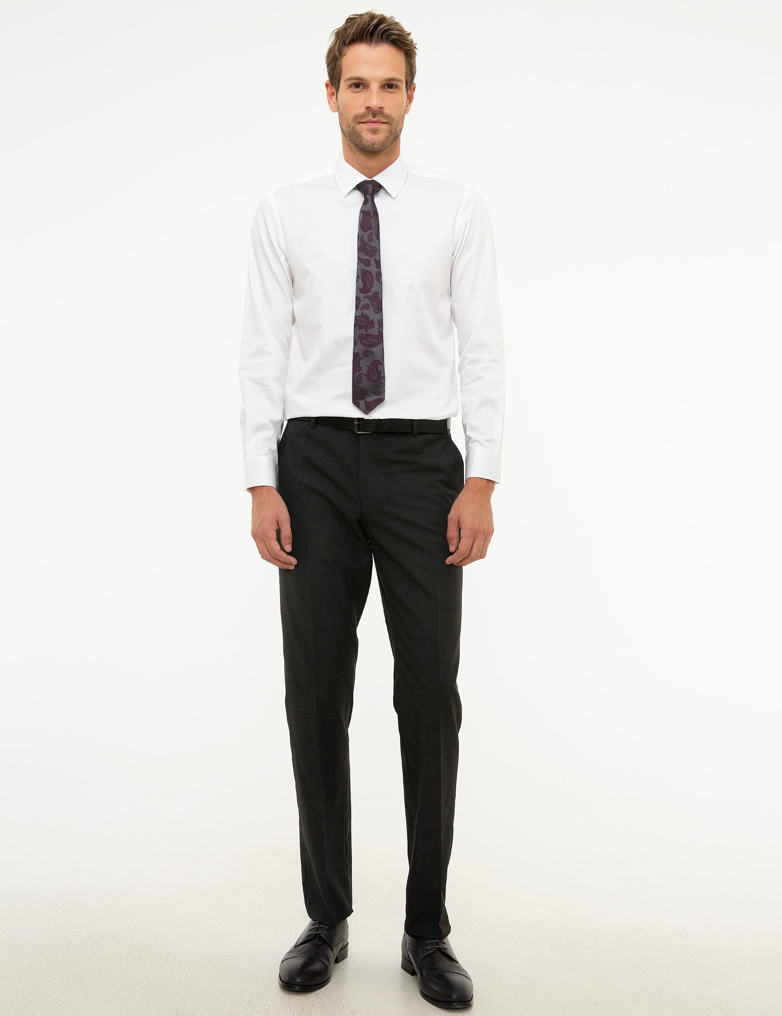 Beyaz Slim Fit Uzun Kollu Basic Gömlek