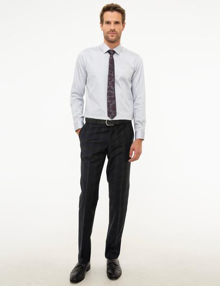 Gri Slim Fit Uzun Kollu Basic Gömlek - 50207631055