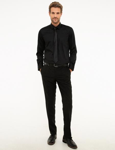 Siyah Regular Fit Uzun Kollu Klasik Gömlek - 50207634010