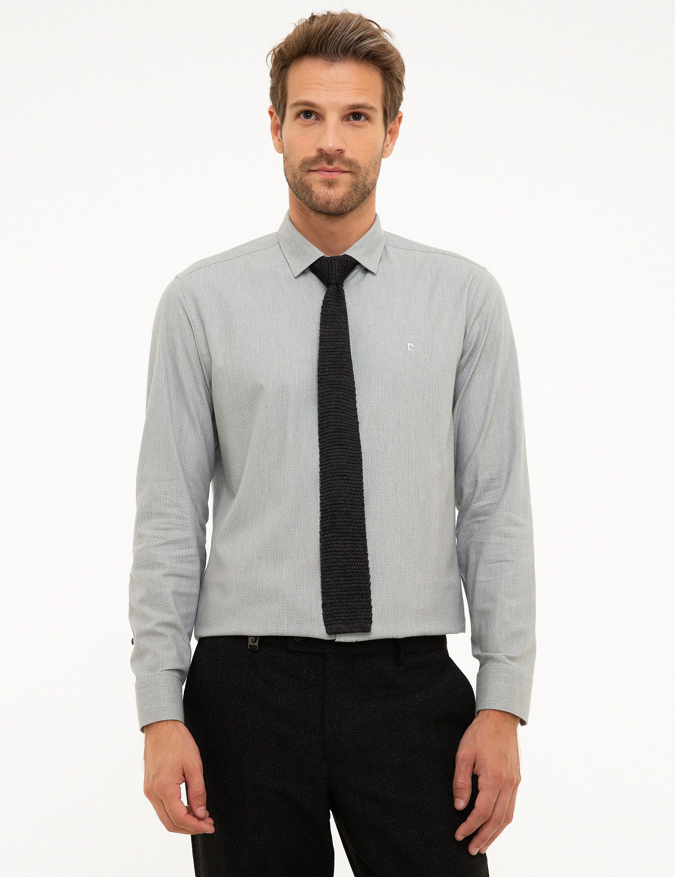 Gri Slim Fit Gömlek