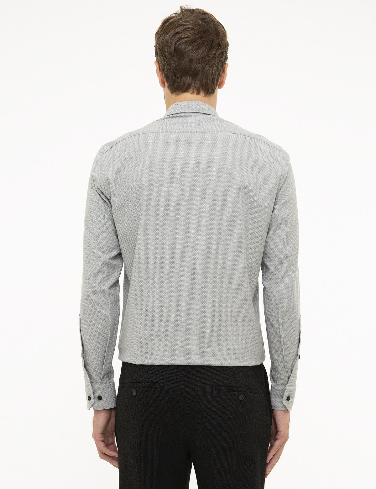 Gri Slim Fit Uzun Kollu Gömlek - 50209255008