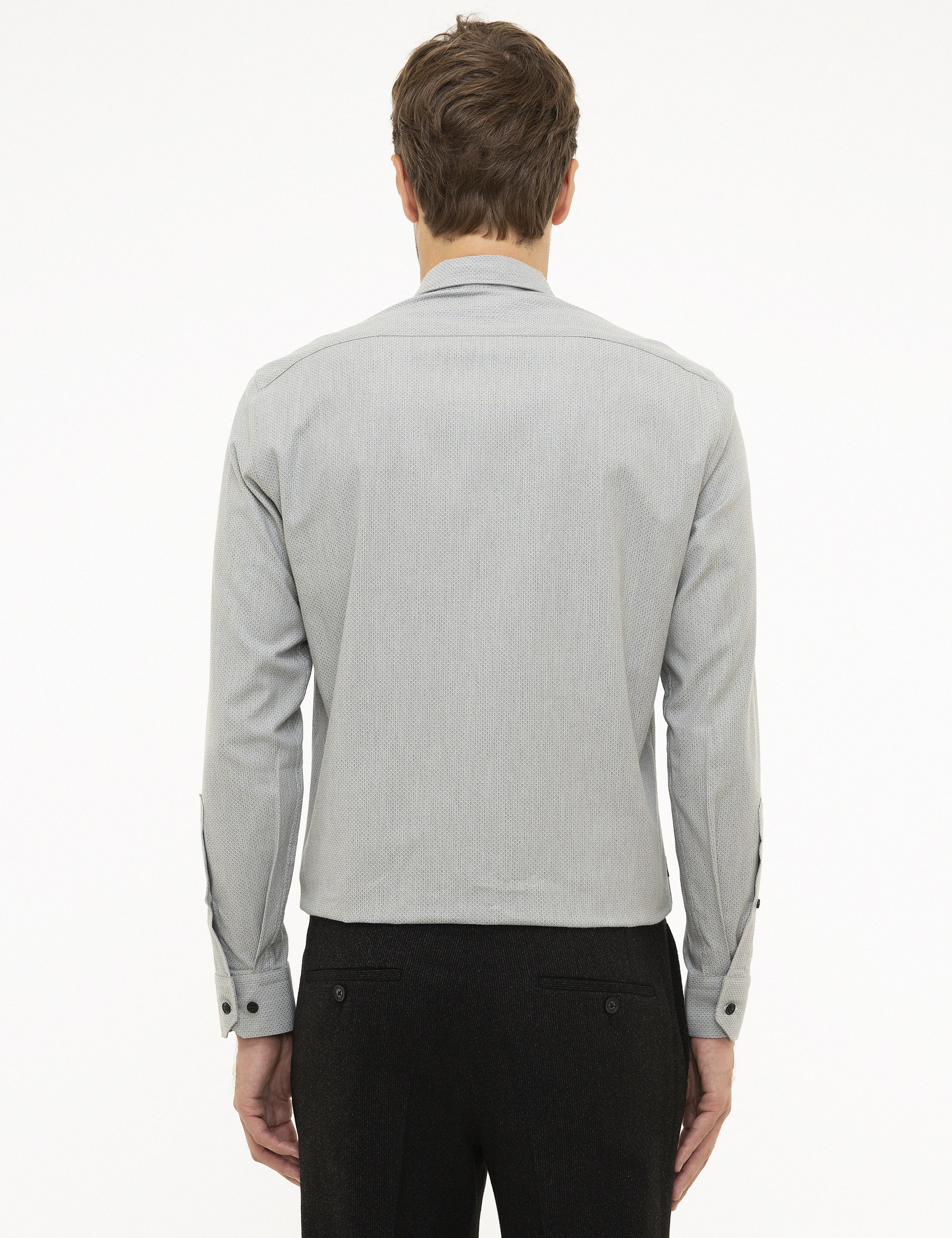 Gri Slim Fit Gömlek