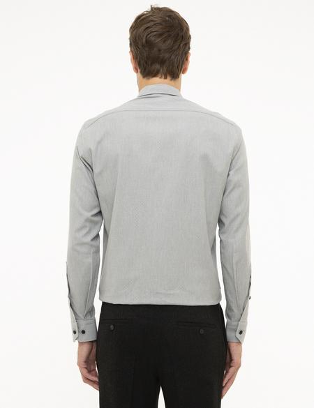 Gri Slim Fit Uzun Kollu Gömlek - 50209255008