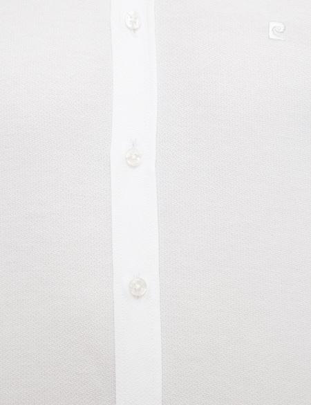 Beyaz Slim Fit Armürlü Gömlek - 50209658005