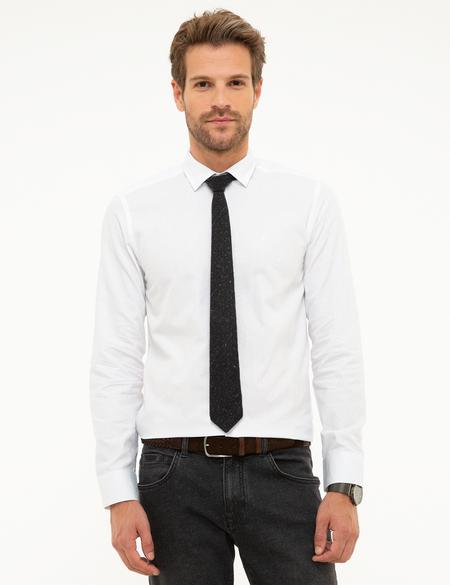 Beyaz Slim Fit Armürlü Gömlek - 50209661012