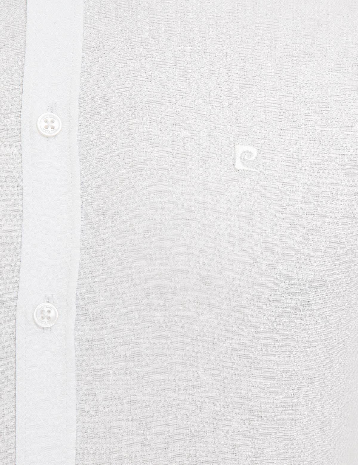 Beyaz Slim Fit Armürlü Gömlek - 50209661012