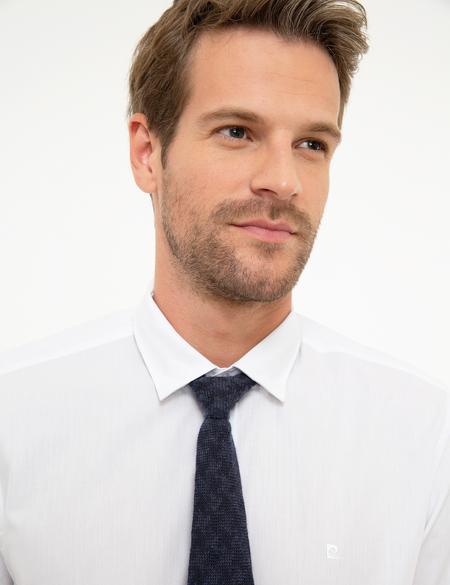 Beyaz Slim Fit Armürlü Gömlek - 50209662005