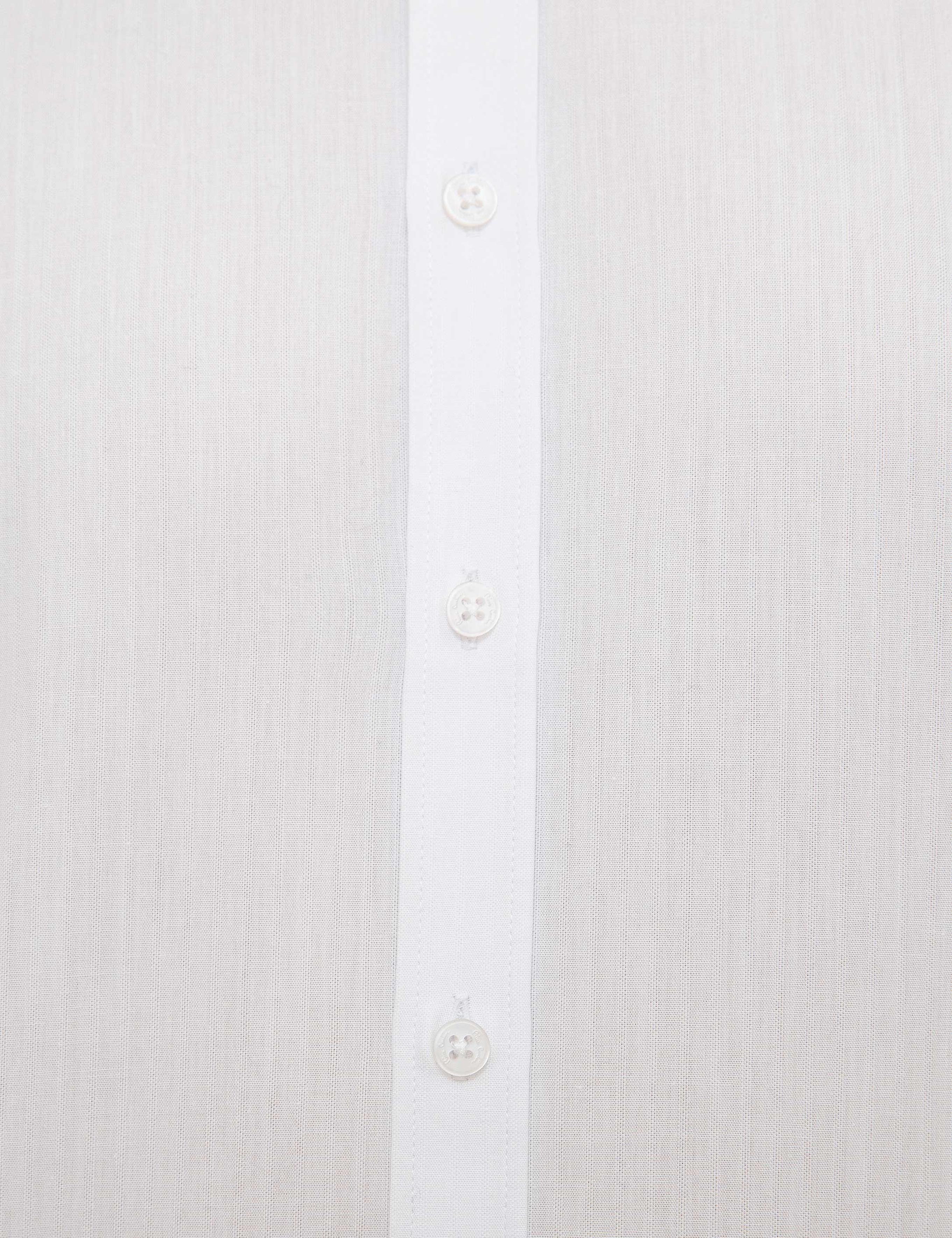 Beyaz Slim Fit Armürlü Gömlek