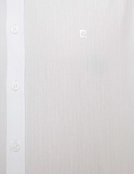 Beyaz Slim Fit Armürlü Gömlek - 50209662005