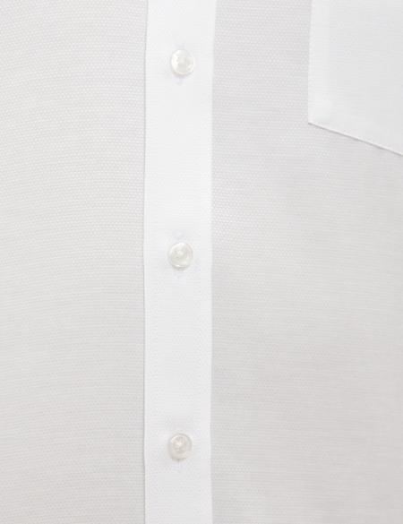 Beyaz Regular Fit Armürlü Gömlek - 50209663001