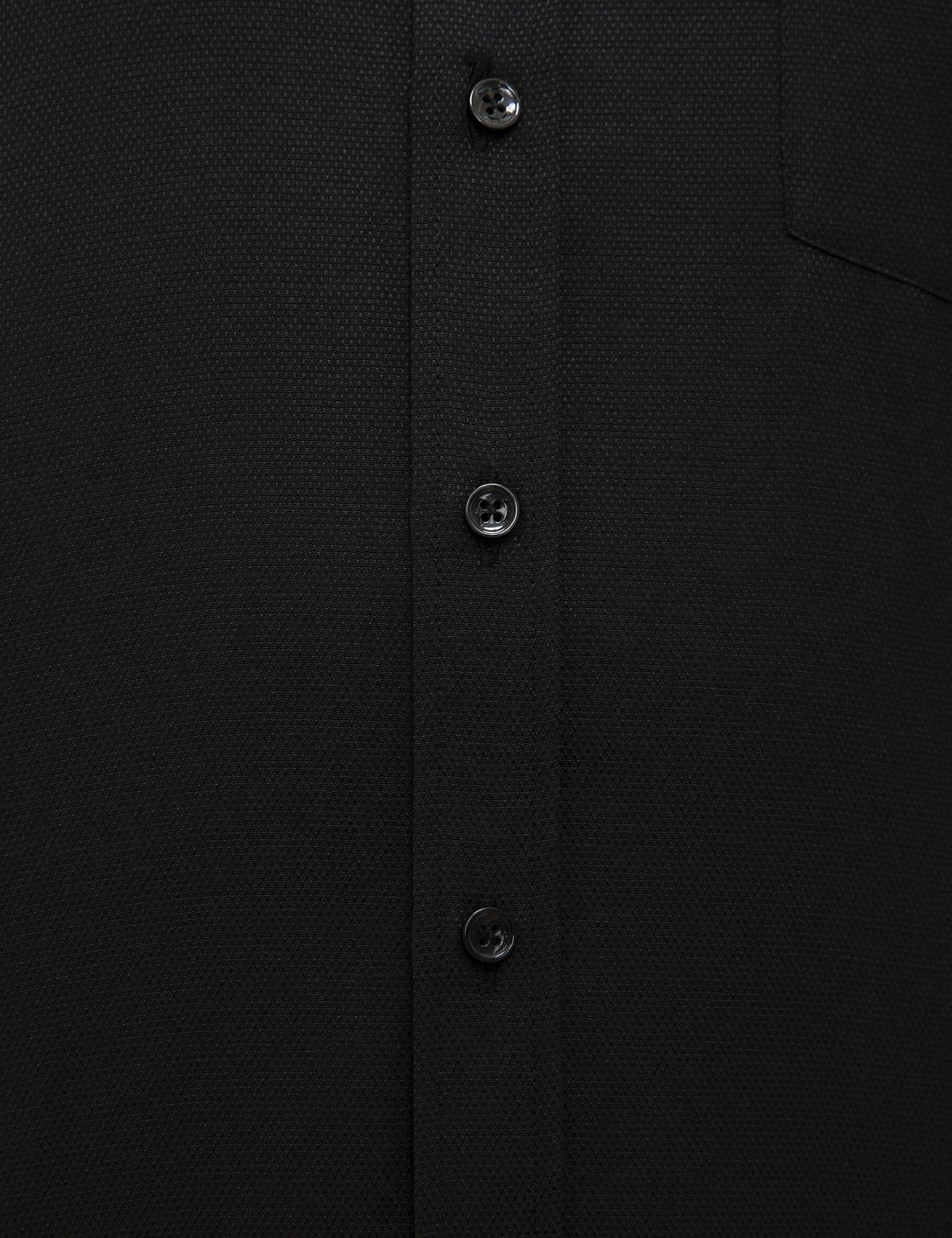 Siyah Regular Fit Armürlü Gömlek - 50209663037