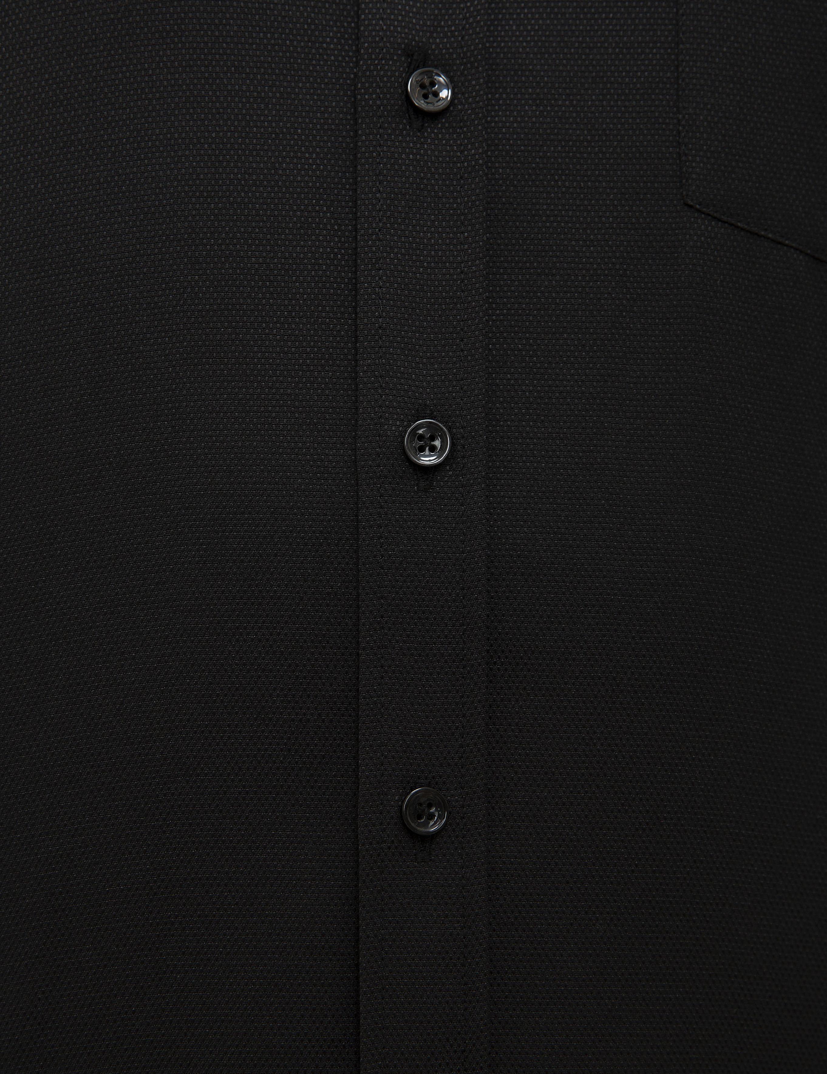 Siyah Regular Fit Armürlü Gömlek