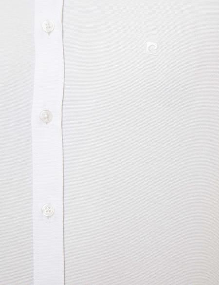 Beyaz Slim Fit Armürlü Gömlek - 50209664002