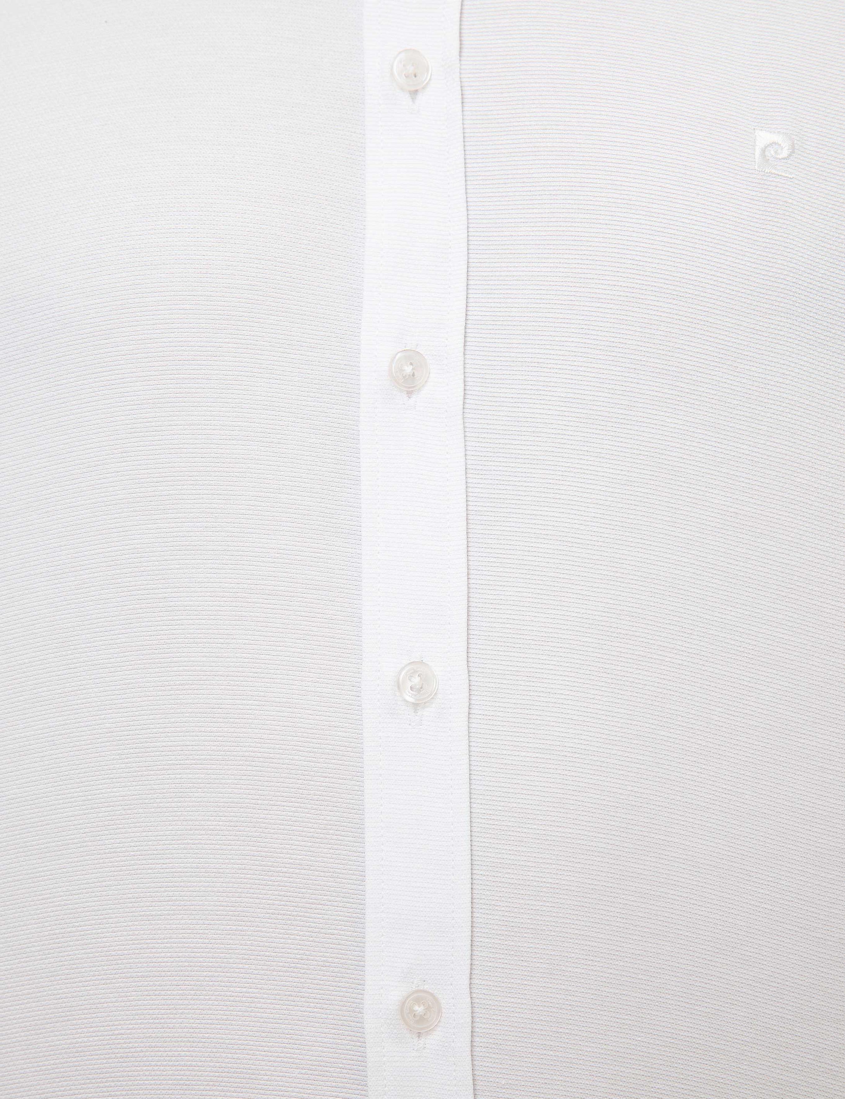 Beyaz Slim Fit Armürlü Gömlek