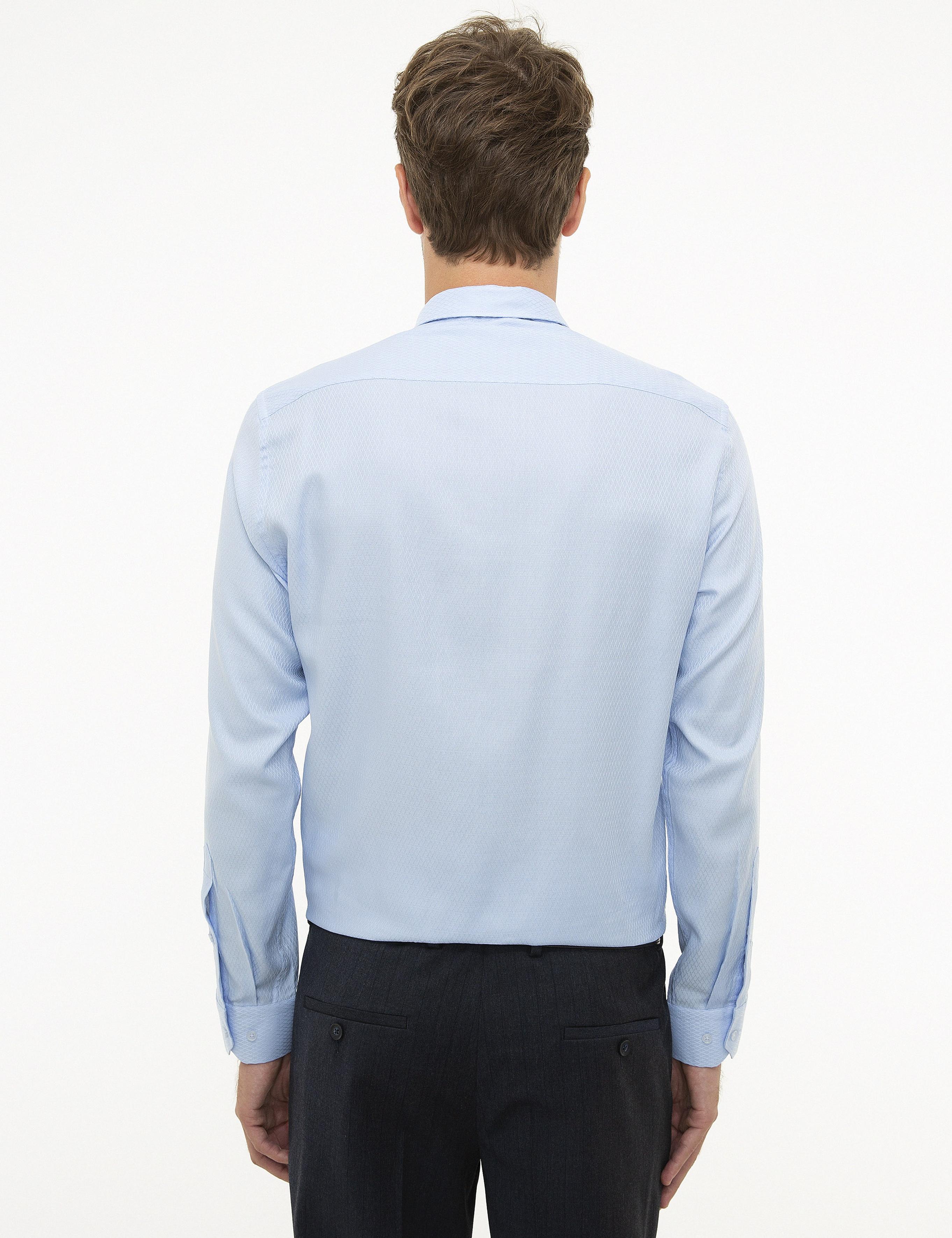 Açık Mavi Slim Fit Uzun Kollu Gömlek