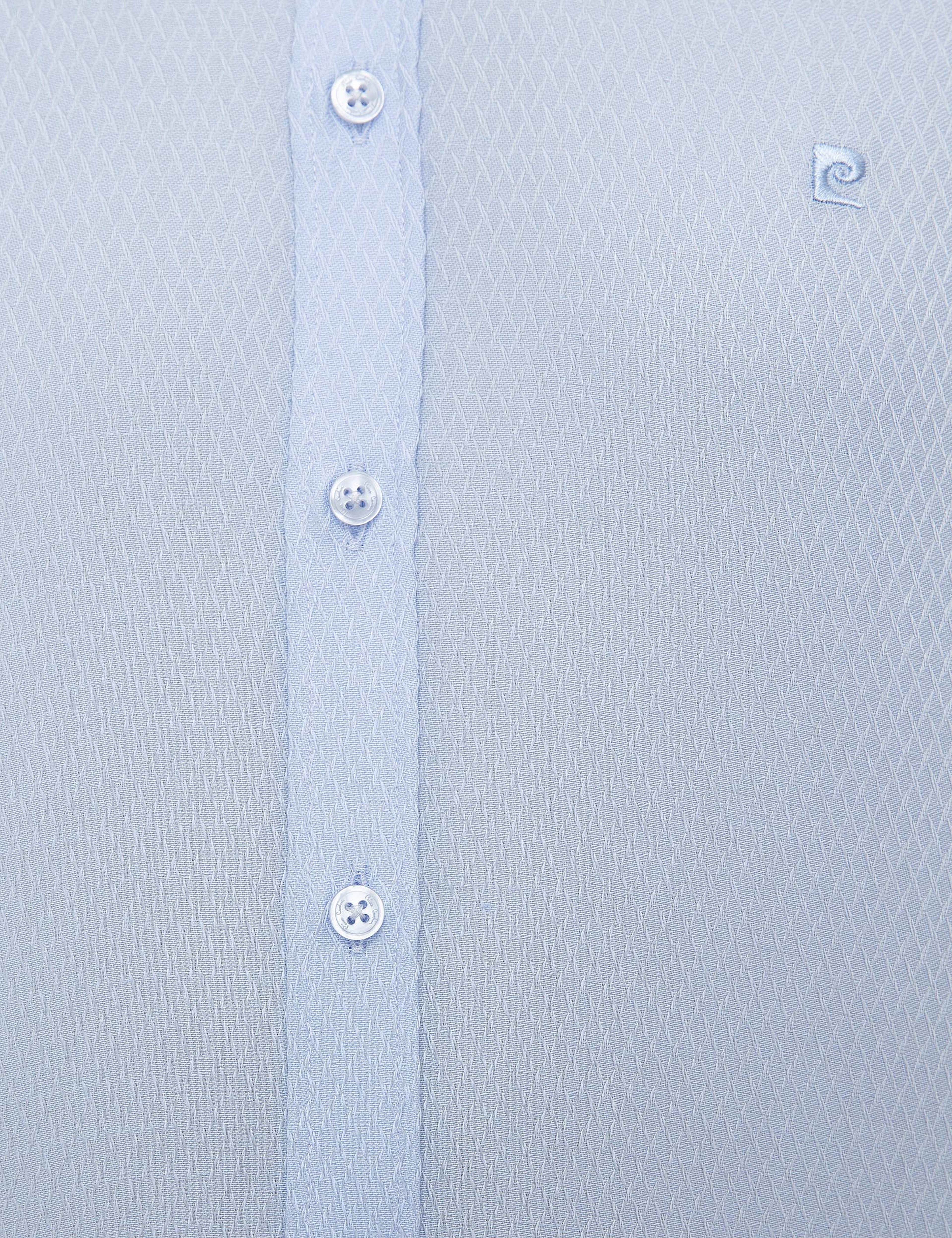 Açık Mavi Slim Fit Uzun Kollu Gömlek - Image 6