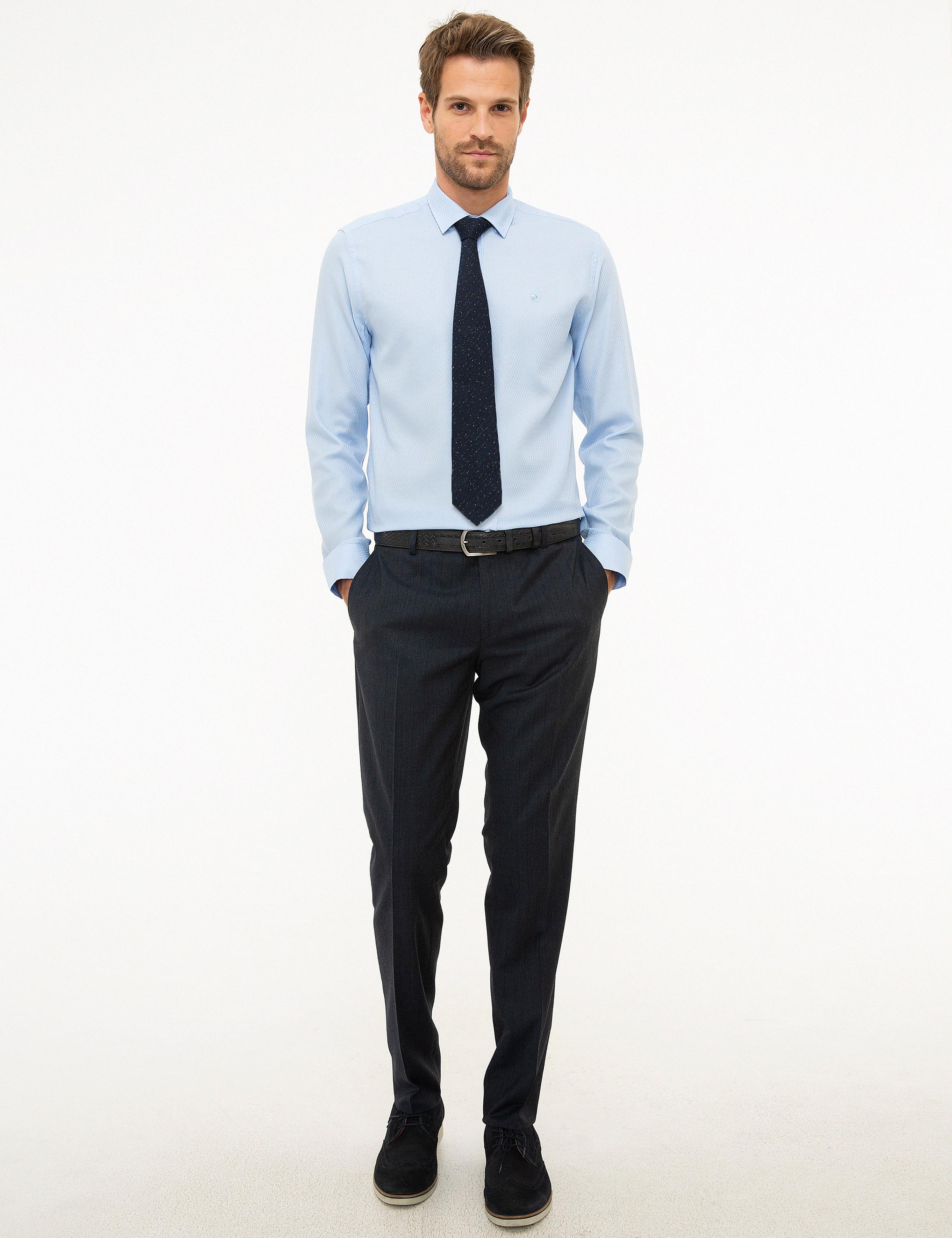 Açık Mavi Slim Fit Uzun Kollu Gömlek