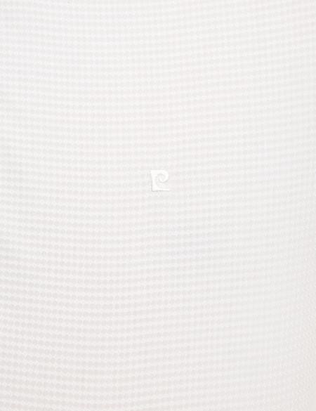 Beyaz Slim Fit Armürlü Gömlek - 50209278006