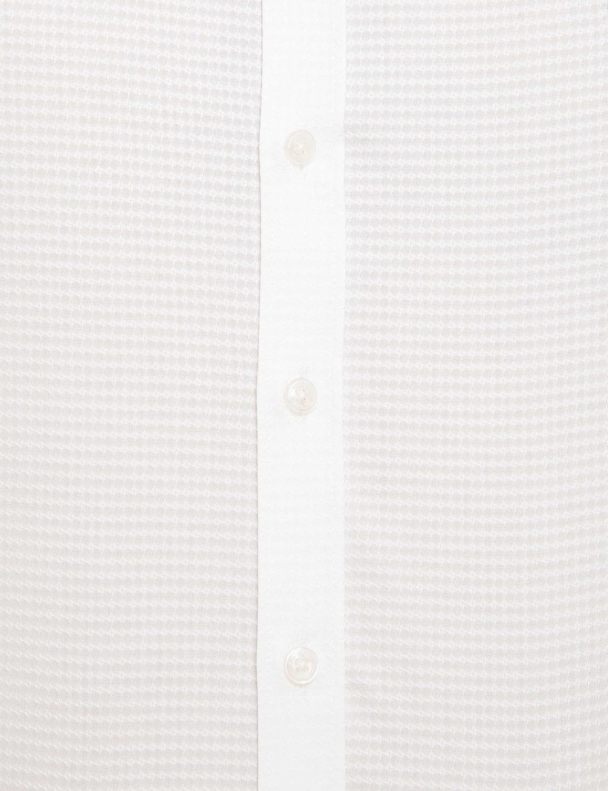 Beyaz Slim Fit Armürlü Gömlek - 50209278006