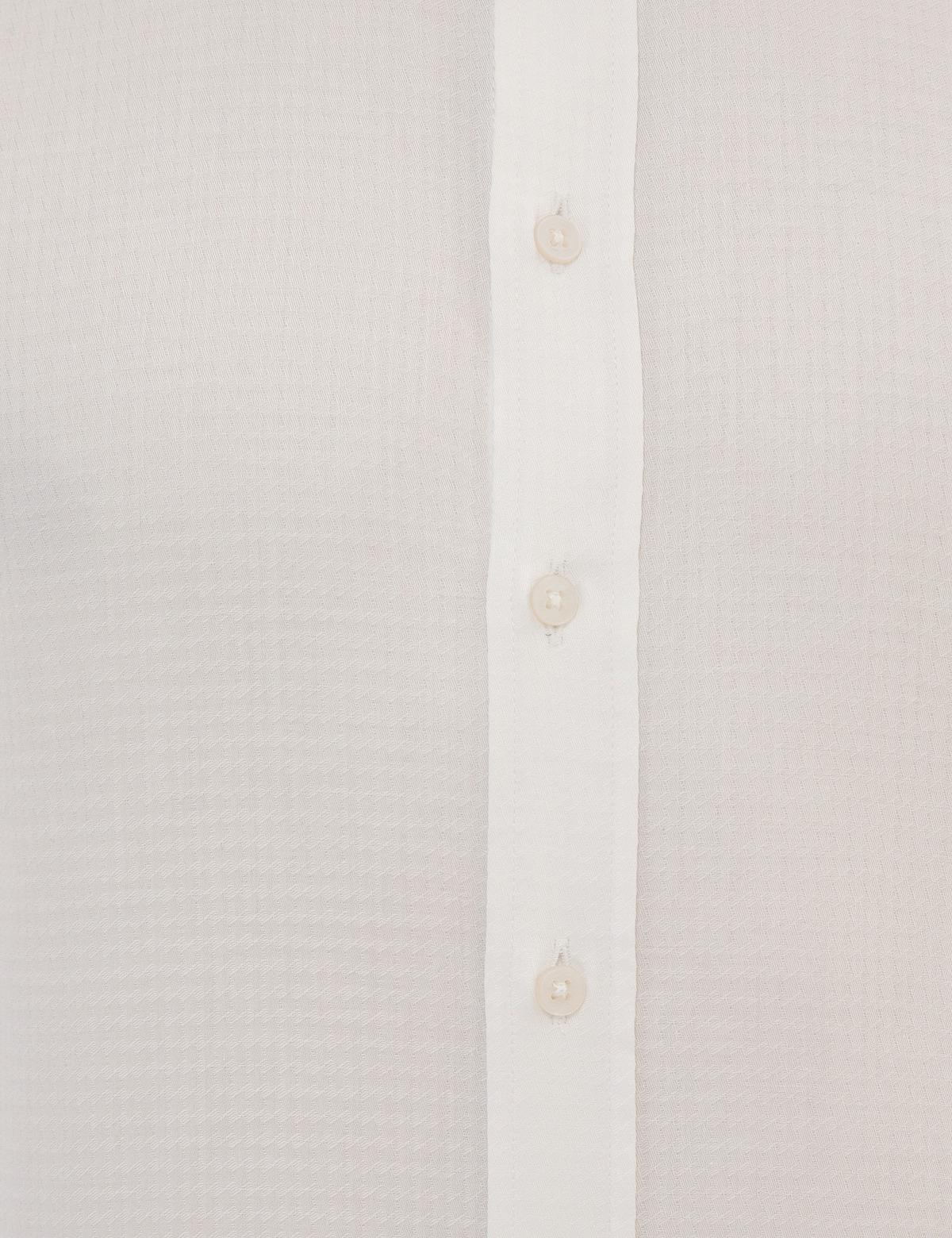 Beyaz Slim Fit Armürlü Gömlek - 50219281003