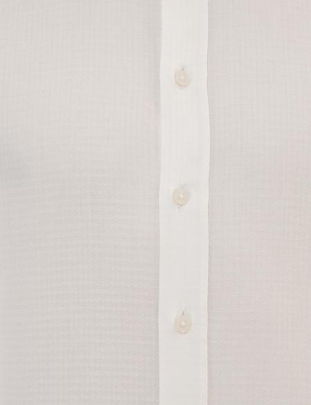 Beyaz Slim Fit Armürlü Gömlek - 50219281003