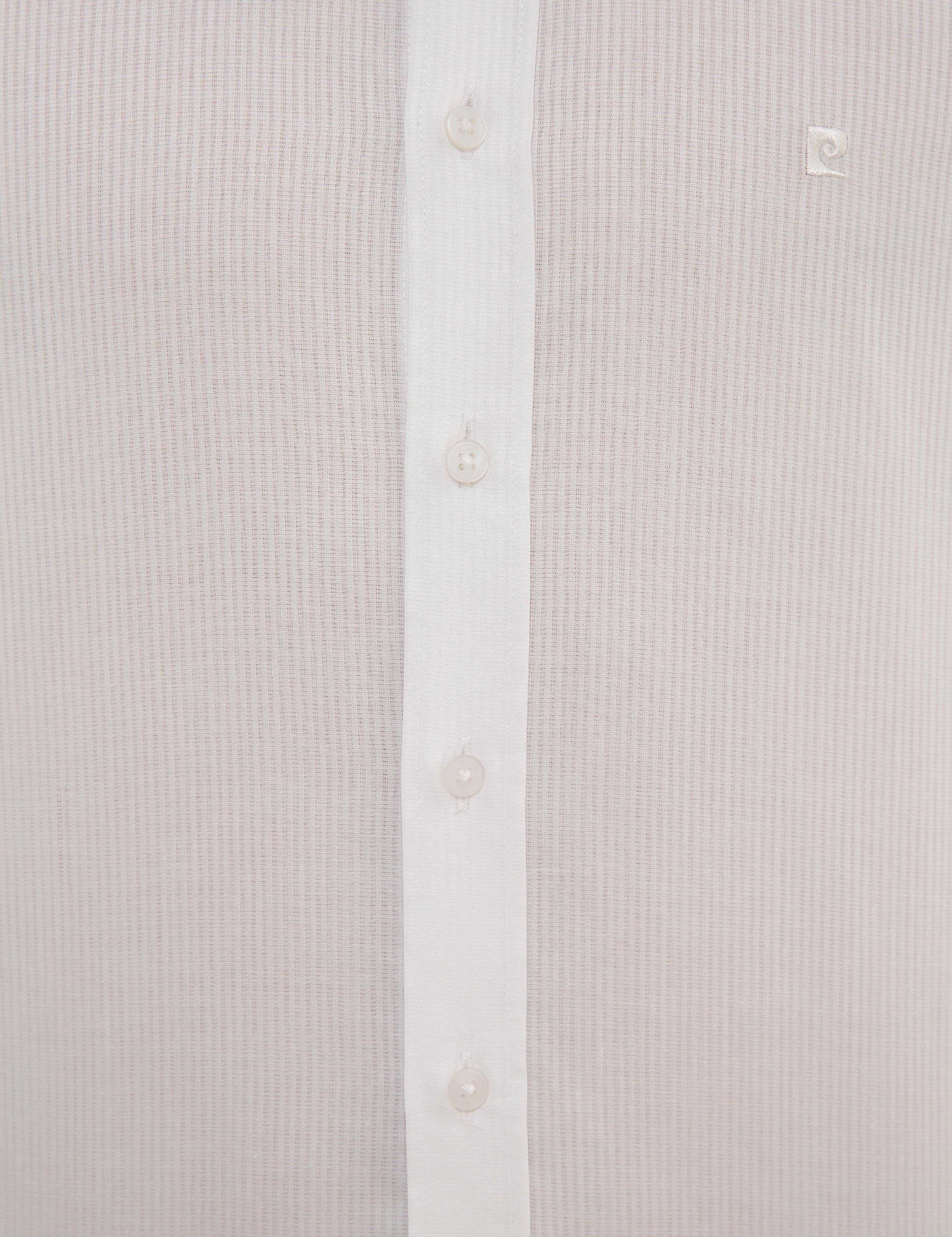 Beyaz Slim Fit Armürlü Gömlek