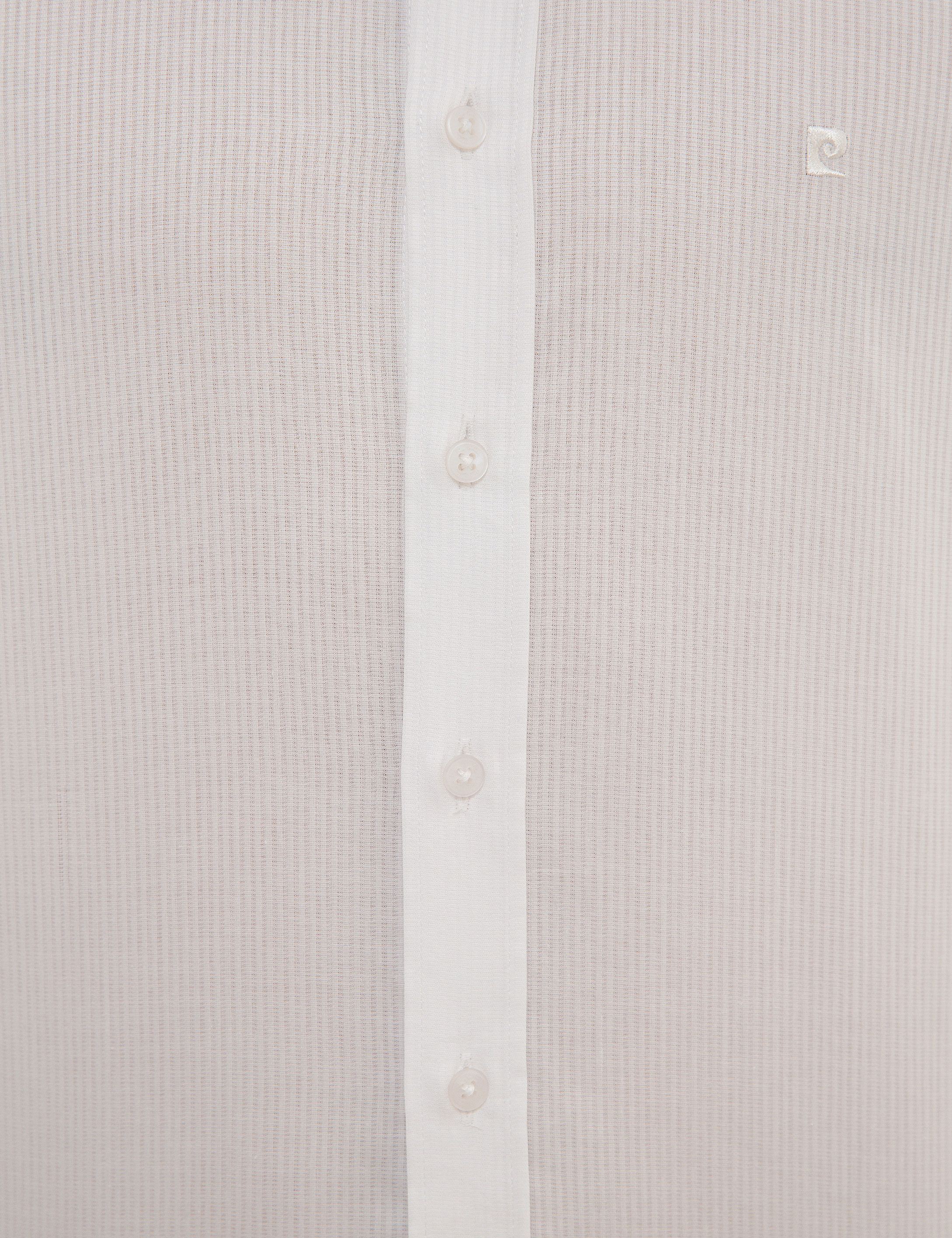 Beyaz Slim Fit Armürlü Gömlek