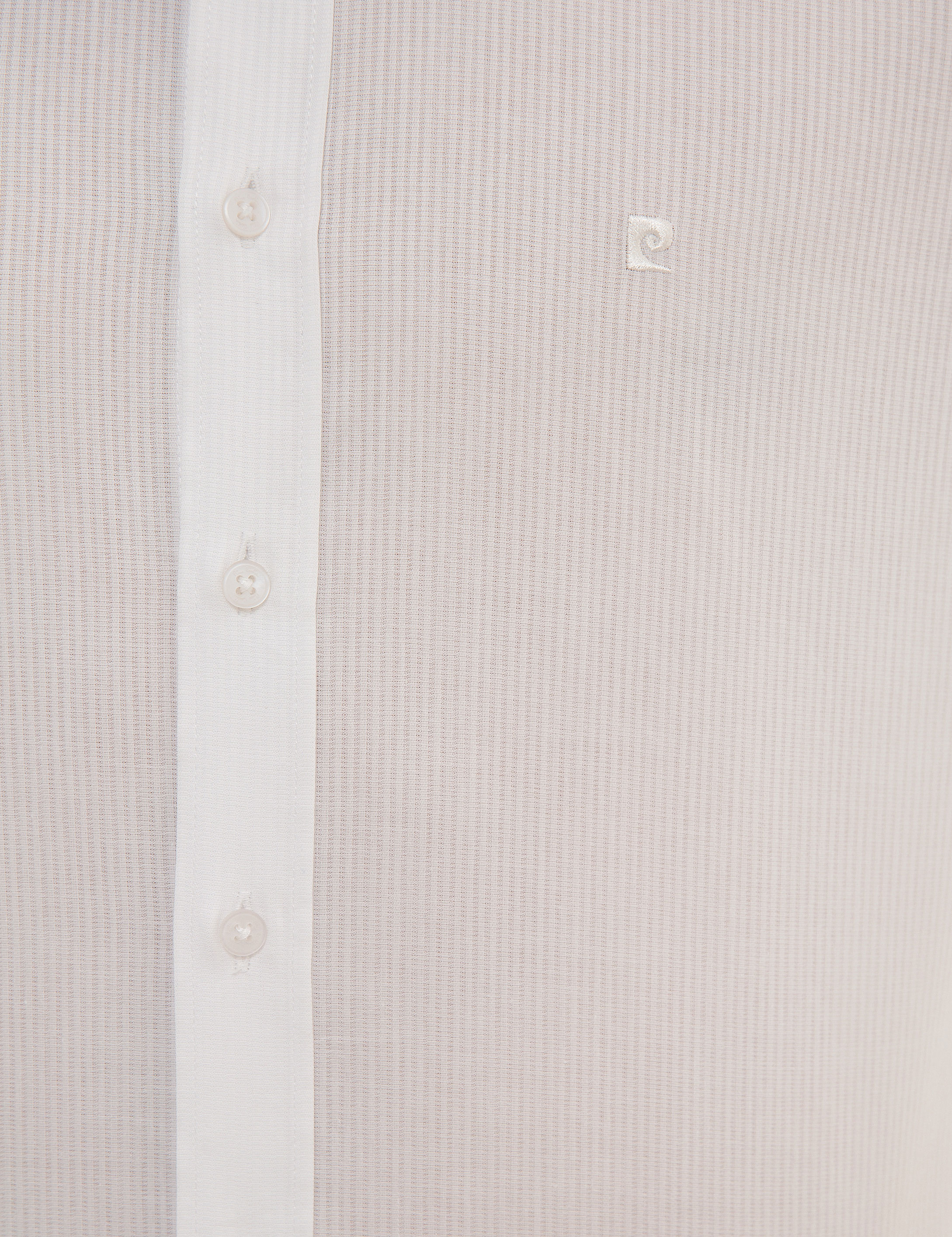 Beyaz Slim Fit Armürlü Gömlek