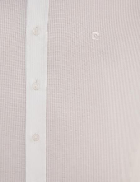 Beyaz Slim Fit Armürlü Gömlek - 50219268007