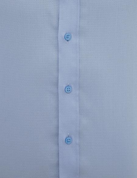 Açık Mavi Slim Fit Armürlü Gömlek - 50219269018