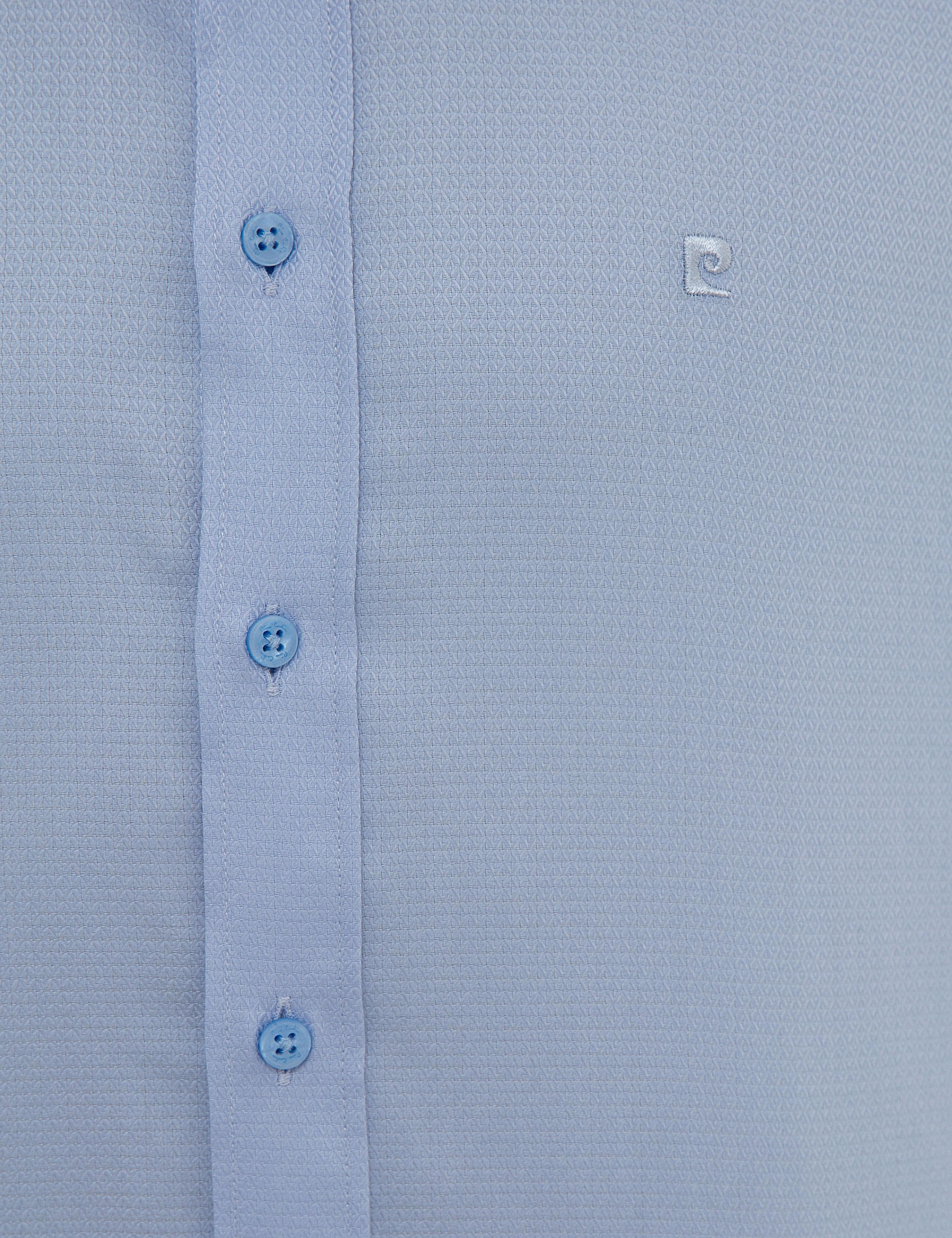 Açık Mavi Slim Fit Armürlü Gömlek