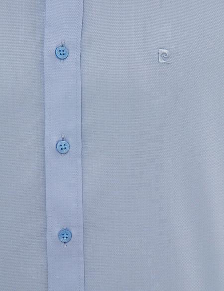 Açık Mavi Slim Fit Armürlü Gömlek - 50219283002