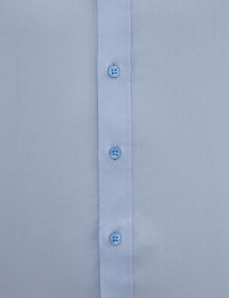 Açık Mavi Slim Fit Armürlü Gömlek - 50219283002
