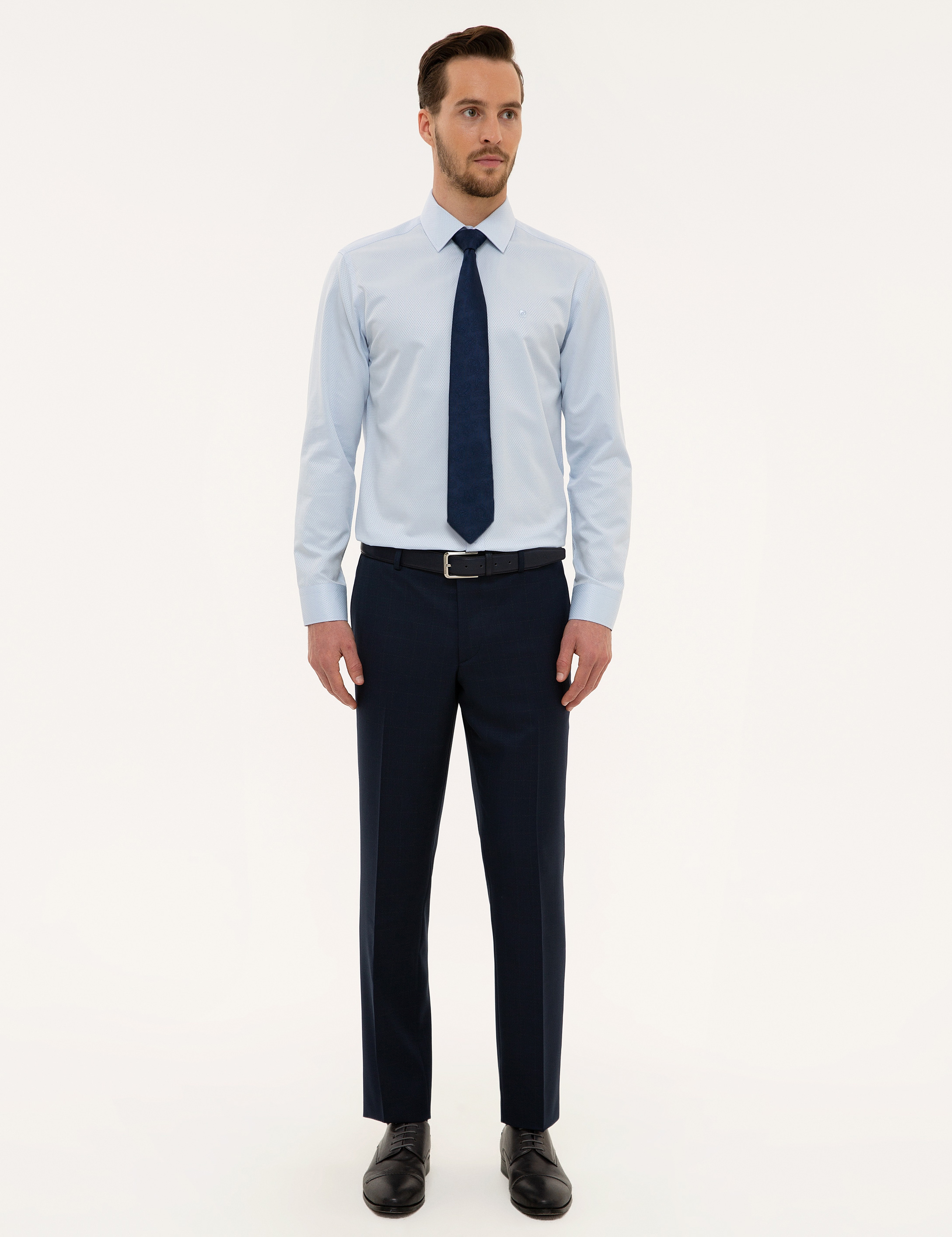 Mavi Slim Fit Uzun Kollu Gömlek - Image 4