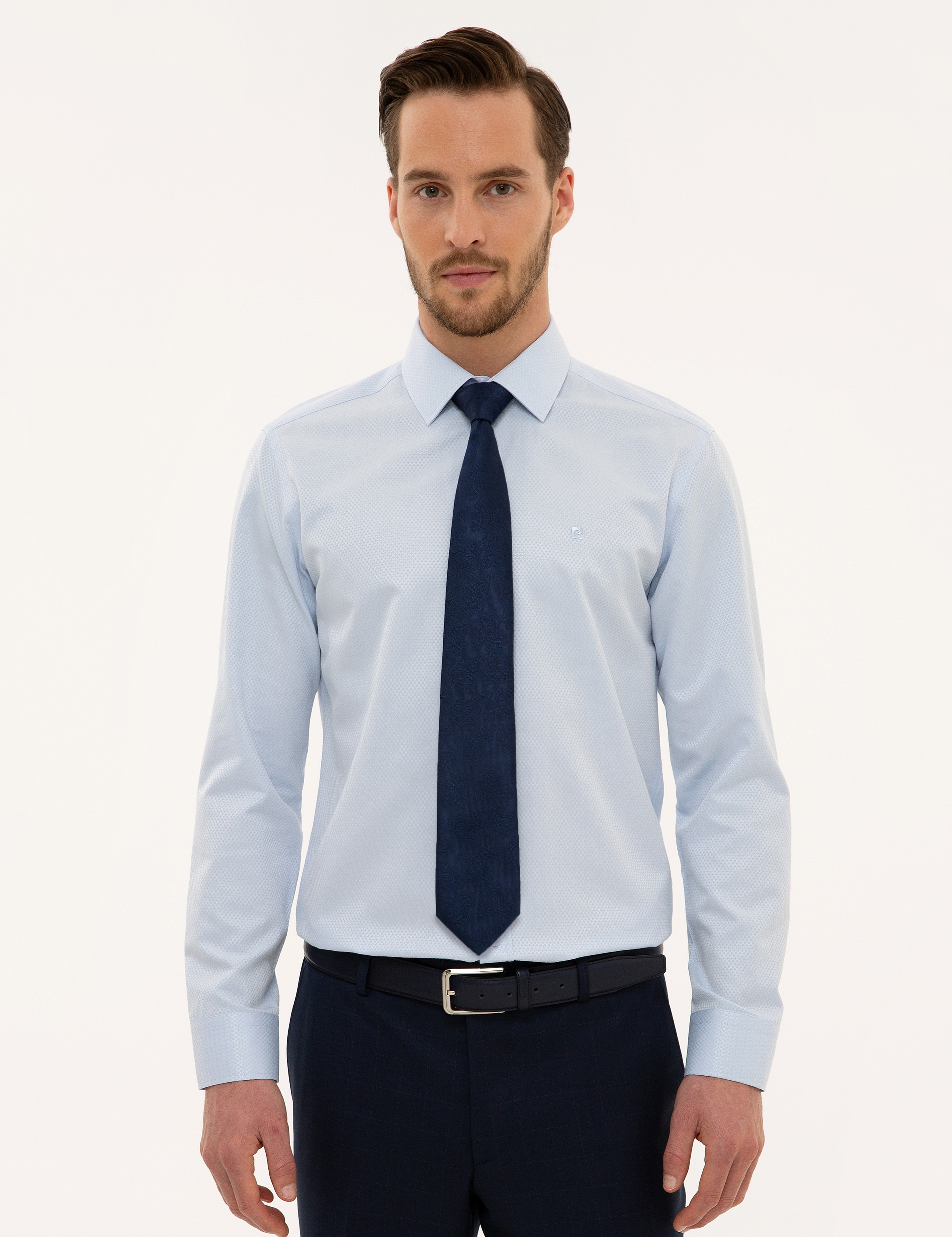 Mavi Slim Fit Uzun Kollu Gömlek - Image 1