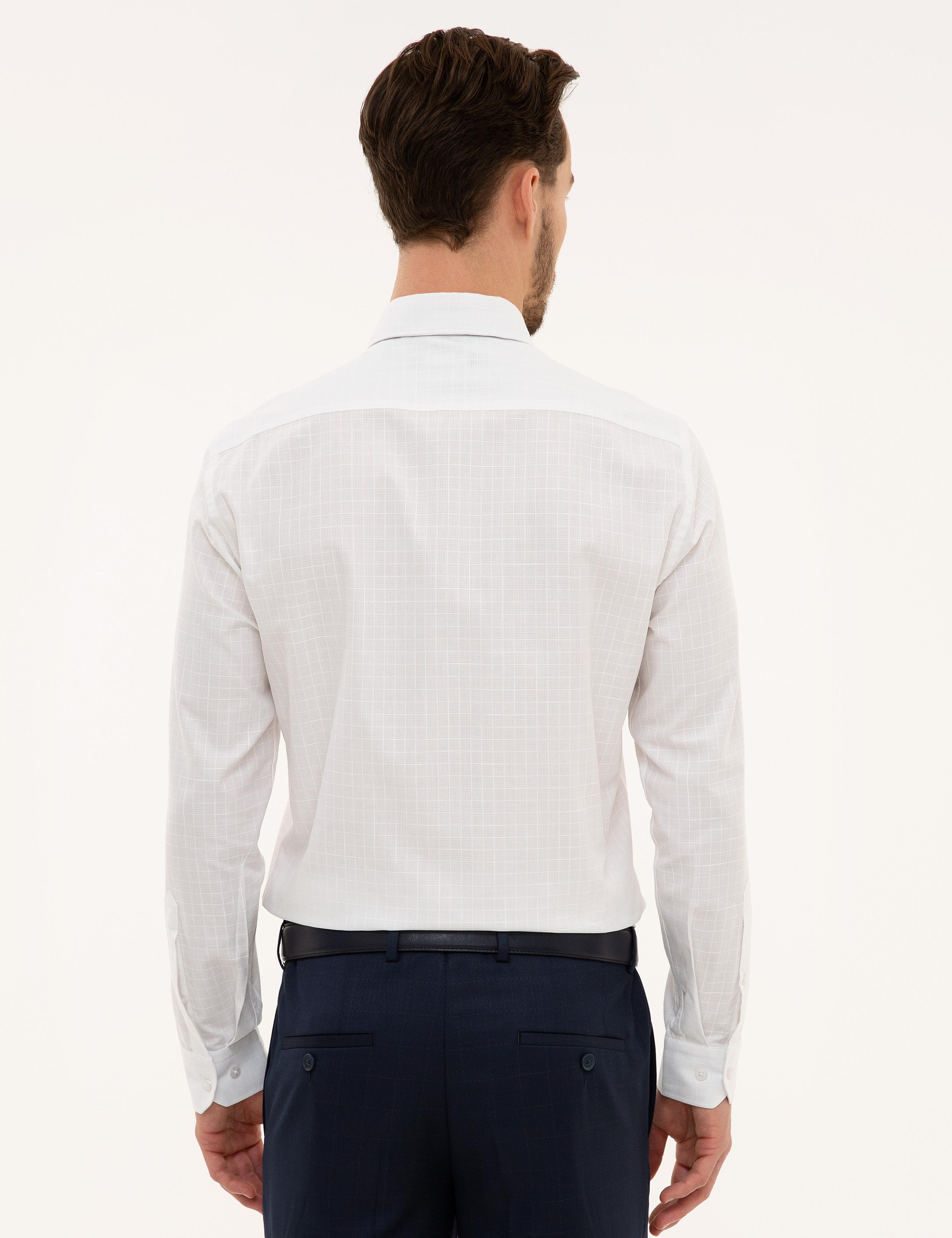 Beyaz Slim Fit Uzun Kollu Gömlek