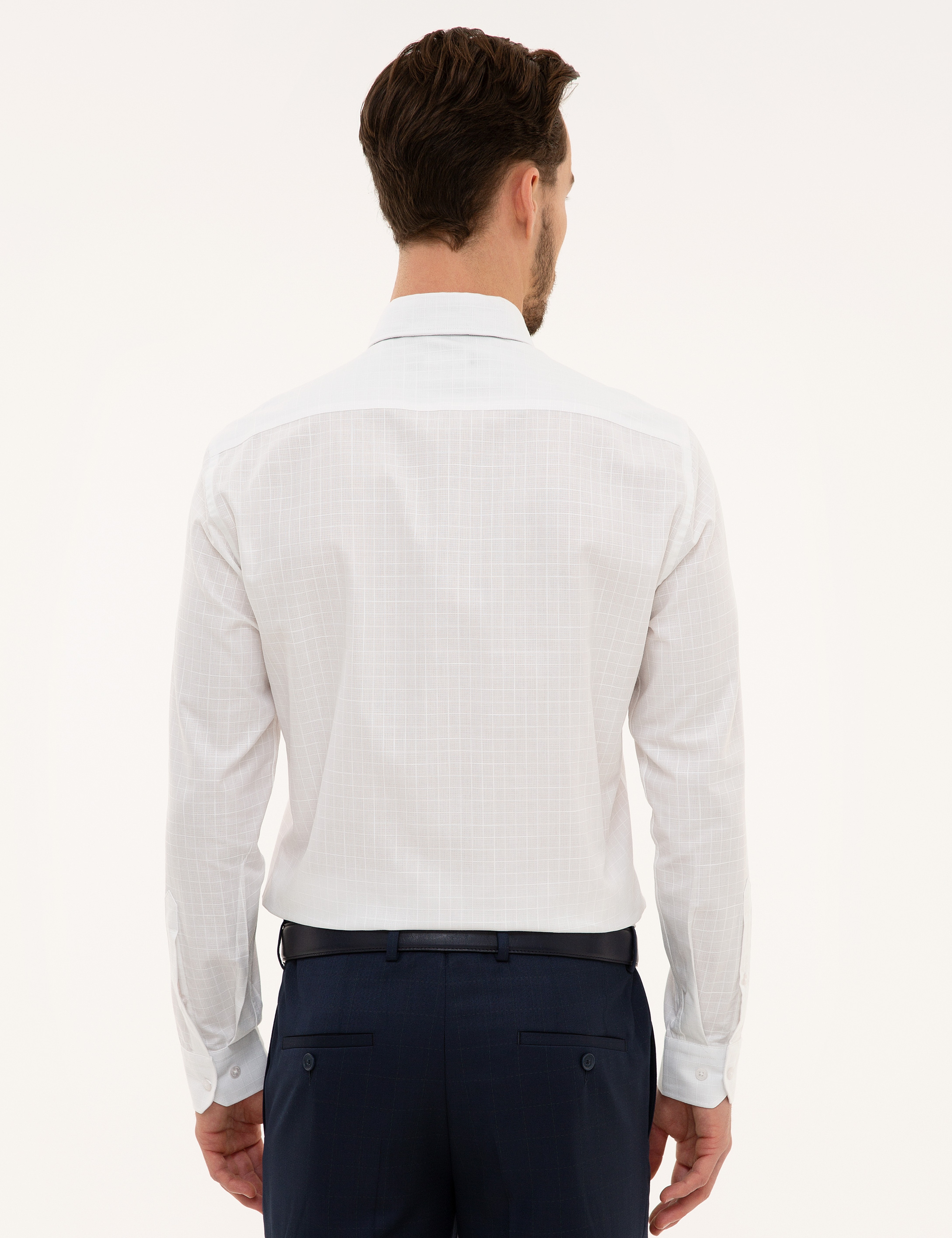 Beyaz Slim Fit Uzun Kollu Gömlek